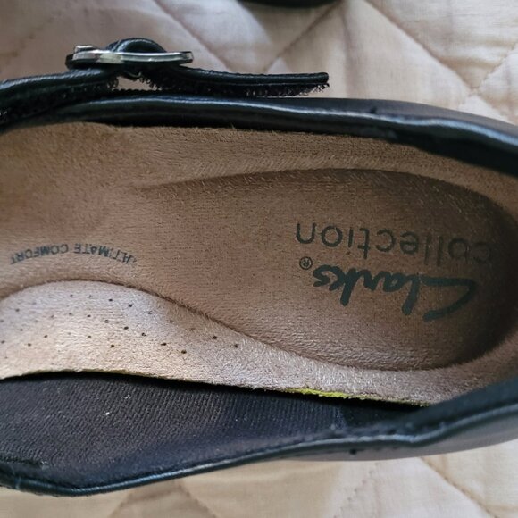 Clarks black leather maryjane shoes size 7.5. - Picture 7 of 8